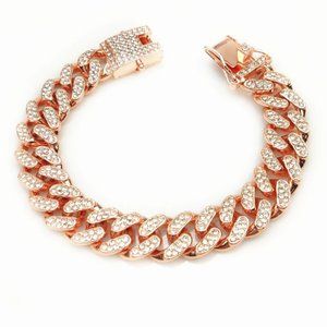 New Rose Gold Rhinestone Small Dog Collar  (8inch=20cm)